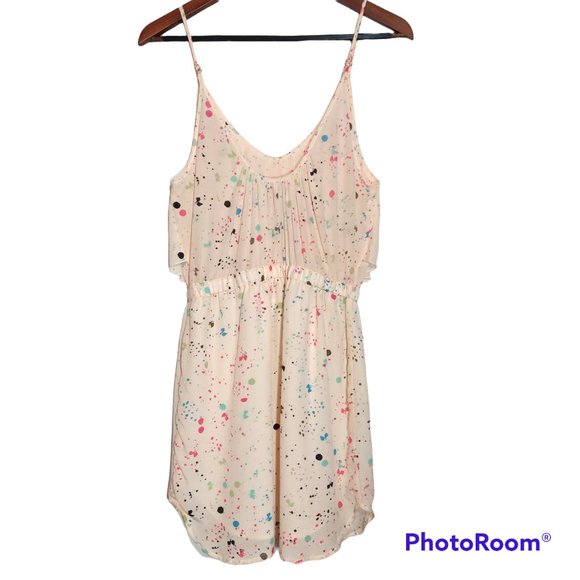 RIELEY Polka Dot Ruffle Silk Dress Size M - Picture 2 of 4